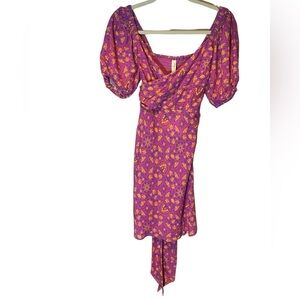 Spell NWT Madame Peacock Sweetheart Mini Dress Size XS Boysenberry